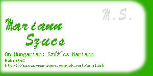mariann szucs business card